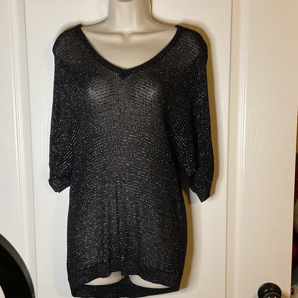 Elegant Black Shimmer Women's Tunic
